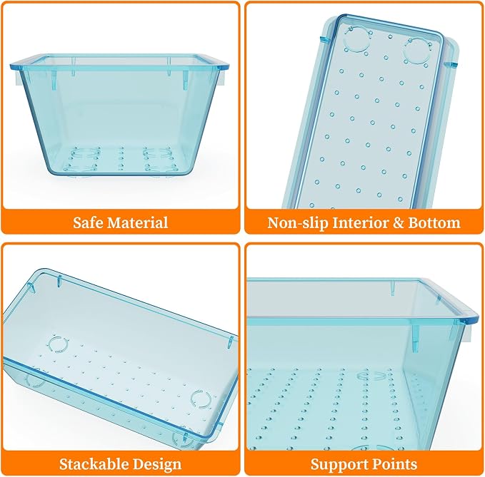 32 PCS Clear Plastic Drawer Organizer Set, 4-Size vanity organizer Trays and - Image 2