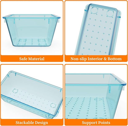 32 PCS Clear Plastic Drawer Organizer Set, 4-Size vanity organizer Trays and - Image 2