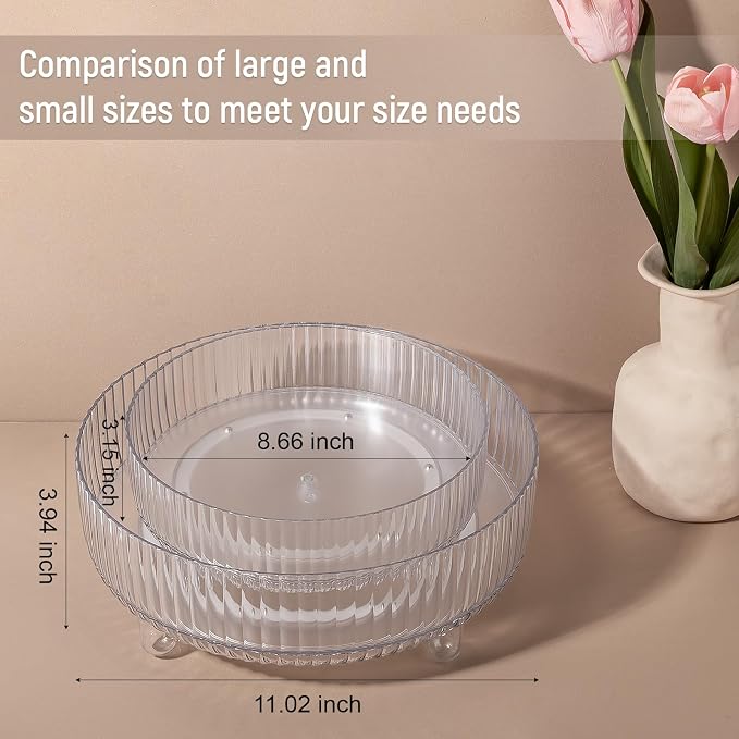 360 Rotating Makeup Organizer Perfume Tray Skincare Holder Spinning Cosmetic - Image 3