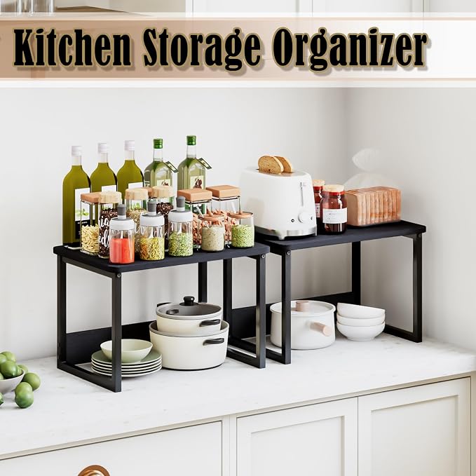 MARTY Countertop Organizer, 17.1"x12.4", Cabinet Organizer Microwave Stand | - Image 3