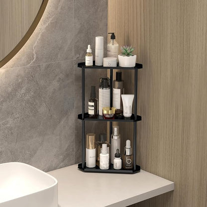 3 Tier Bathroom Counter Organizer, Vanity Organizer Corner Shelf, Makeup - Image 2