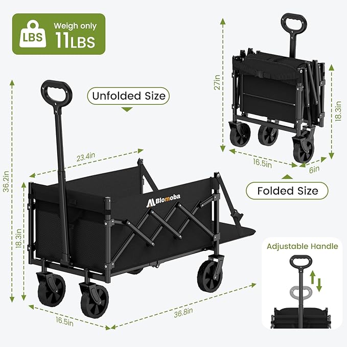Blomoba 220 lbs Folding Wagon Cart - Image 6