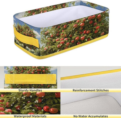 Orchard Apples Tree Bathroom Storage Basket, Foldable - Image 4