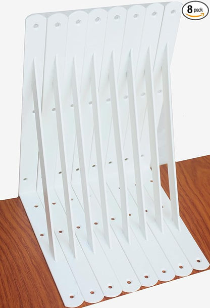 8 Pack L14 x H 10" White Heavy Duty Shelf Brackets by MHMYDZ