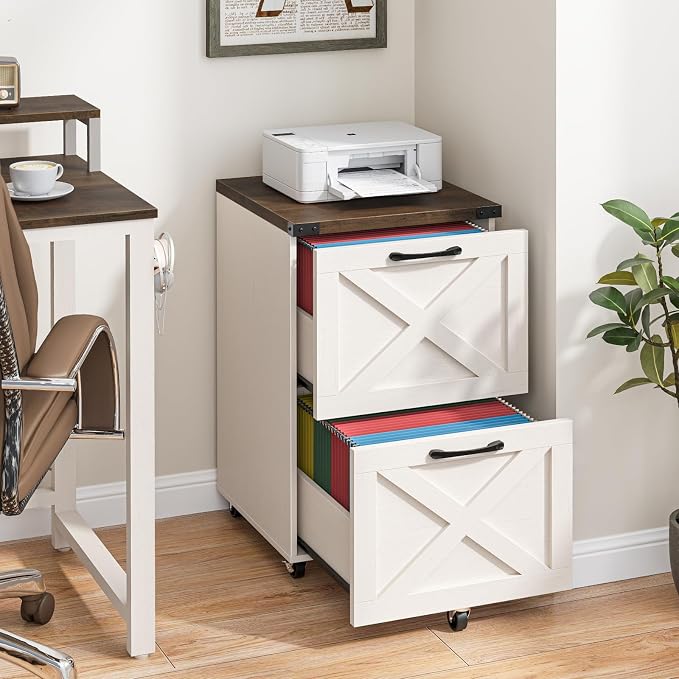 Halitaa Farmhouse 2 Drawer Small File Cabinet - Image 4