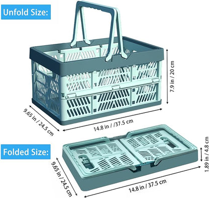 Collapsible Plastic Storage Crate - 20L Folding Organizer Basket Portable - Image 7