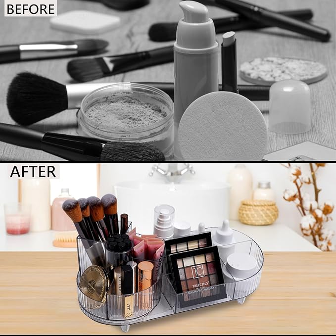 Cosmetic Makeup Storage Organizer, Countertop Makeup Perfume, Rotating Makeup - Image 4