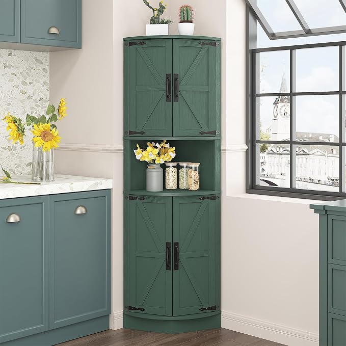Vabches 64.8" Tall Farmhouse Corner Cabinet by Vabches