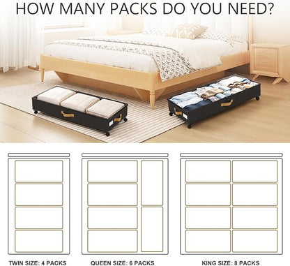 Under Bed Storage with Wheels 2-Pack, 75L XXL Under the Bed Storage Containers - Image 8