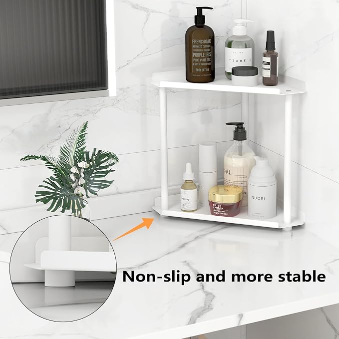 FLE Corner Bathroom Counter Organizer, Bathroom Organizer Countertop, - Image 3