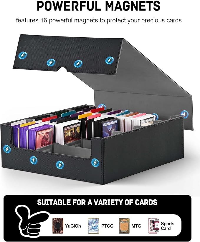 ZLCA Card Storage Box for MTG PTCG, Commander Deck Box Holds 3200+ Cards - Image 4