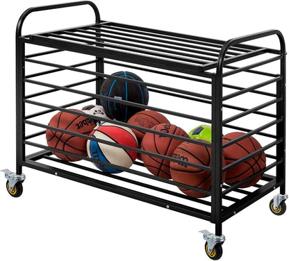 MyGift Professional Black Metal Rolling Sports Ball Storage Cart by MyGiftHome