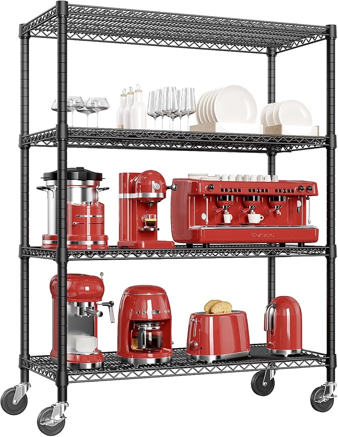 IZEUK Garage Shelving Wide Storage Shelves 4 Tier Metal Shelves 3200 LBS Heavy by IZEUK