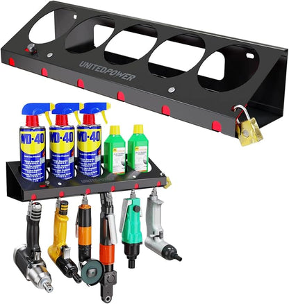 UNITEDPOWER Pneumatic Tool Holder Lockable/Aerosol Rack Combo, Wall Mounted by UNITEDTOOLSUNITEDPOWER