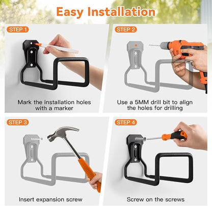Hose Holder Stand Wall Mount, Metal Water Pipe Tube Hooks Rack - Image 7