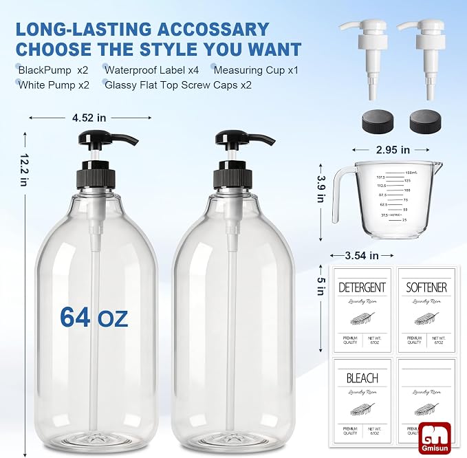 GMISUN Laundry Detergent Dispenser, 2 Pack Liquid Laundry Soap Dispenser - Image 3