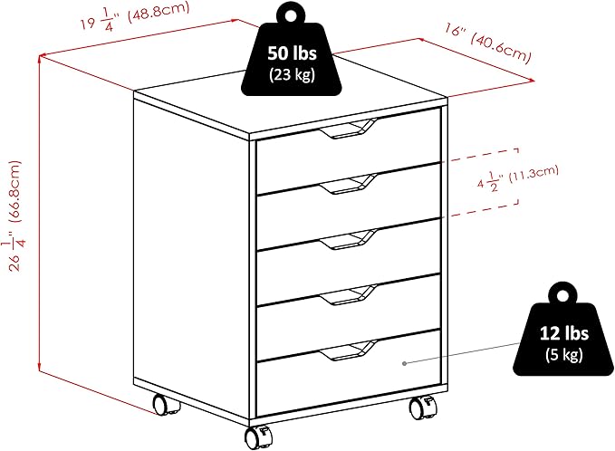 Winsome Halifax 5-Drawer Storage Cabinet - Image 3