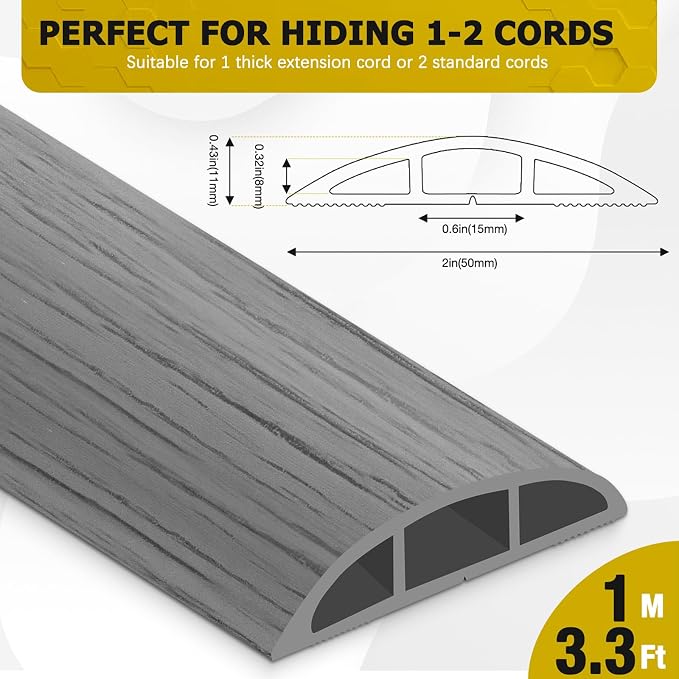 Floor Cord Cover 3.3FT Cord Covers - Image 2