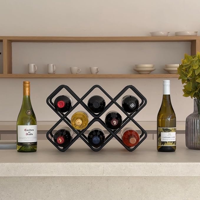 Metal Wine Rack – Matte Black Carbon Steel, 10-Bottle Countertop & Hangable - Image 7