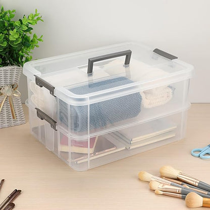 JUXYES 2-Tiers Stack Carry Storage Box - Image 9
