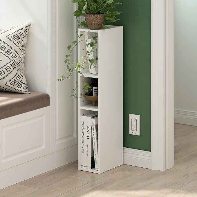 Furinno Fulda Book Shelf, 3-Tier Narrow Bookshelf, Bookcase - Image 2