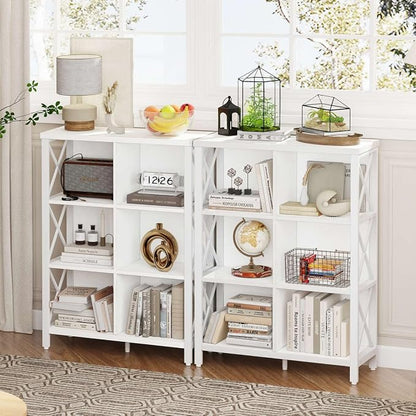 FATORRI 6 Cube Storage Organizer Shelf, Wood and Metal Cubby Bookshelf - Image 4