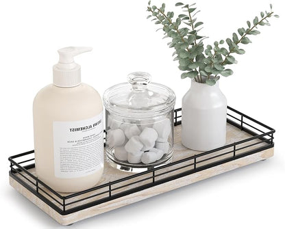 Bathroom Tray for Counter Top Organizer – Ash Wood Vanity Tray by Focusonit