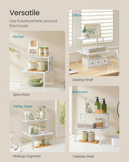 SONGMICS Spice Racks, Countertop Organizers, Shelf Risers, Expandable - Image 5