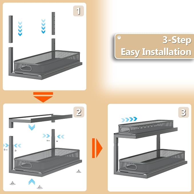 2-Pack 21.3 IN Depth Under Sink Organizer - Image 6