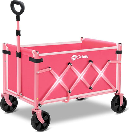Sekey Wagon Cart with Wheels with 220LBS Capacity, Heavy Duty Wagon Carts by Sekey