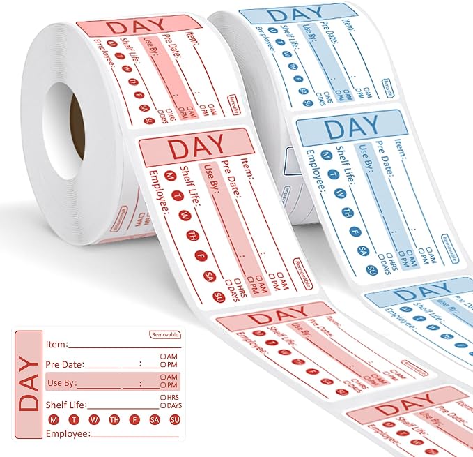 2 Rolls 600 Pieces Shelf Life Removable Freezer Labels, 2 x3 Inch Food Labels by WSICSE
