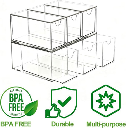 2 Pack Stackable Tea Bag Storage Organizer Drawers – Clear Acrylic Tea Bag - Image 4