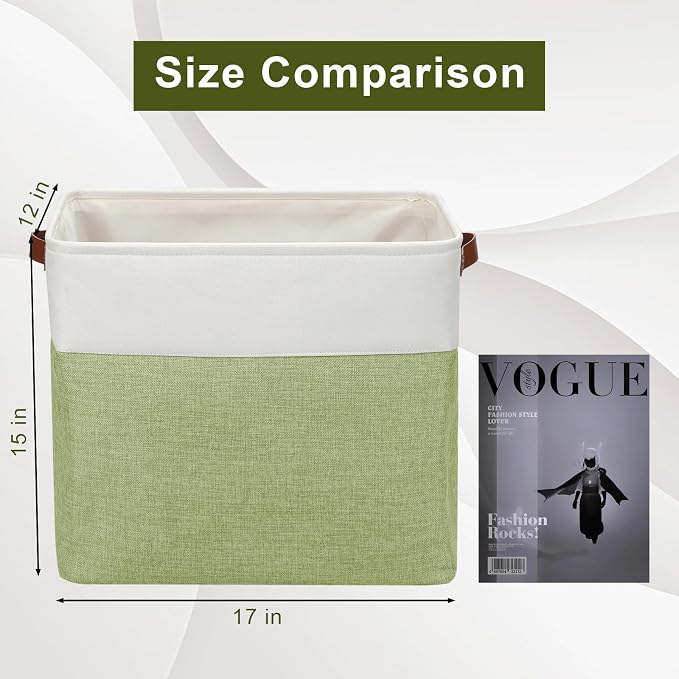 Large Fabric Storage Baskets | 50L Storage Bins, Decorative Linen Closet Baskets - Image 3