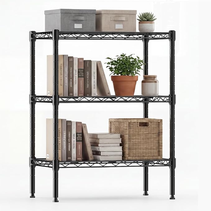 DUMOS 3-Tier Metal Wire Storage Shelves, Adjustable Standing Storage Rack Shelf by DumosLifestyle