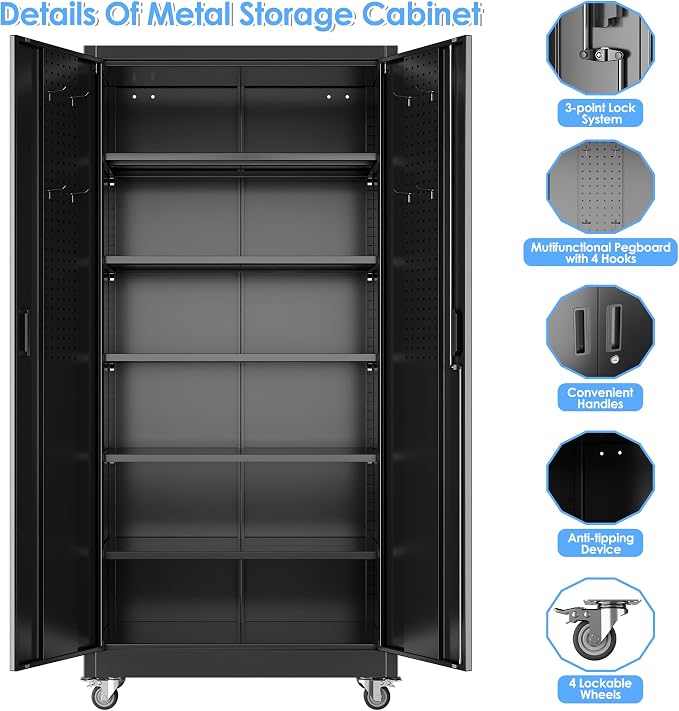 SUXXAN Heavy Duty Metal Storage Cabinet - Image 4