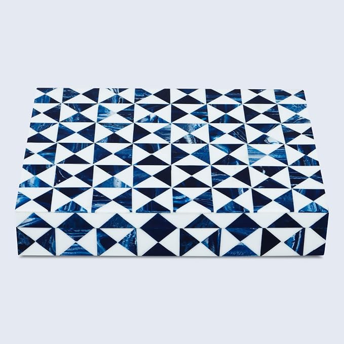 Handicrafts Home Blue and White Decorative Storage Box - Image 4