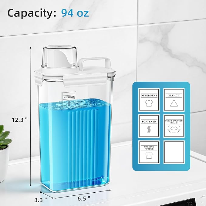 Laundry Detergent Dispenser for Laundry Room, 94oz Fabric Softener Dispenser - Image 2