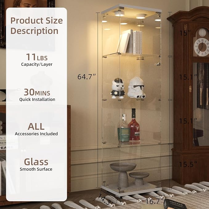 Beauty4U Glass Display Cabinet - Image 2