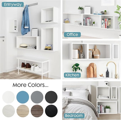 Wall Mount Shelf Set of 4, Floating Cube Shelves - Image 6