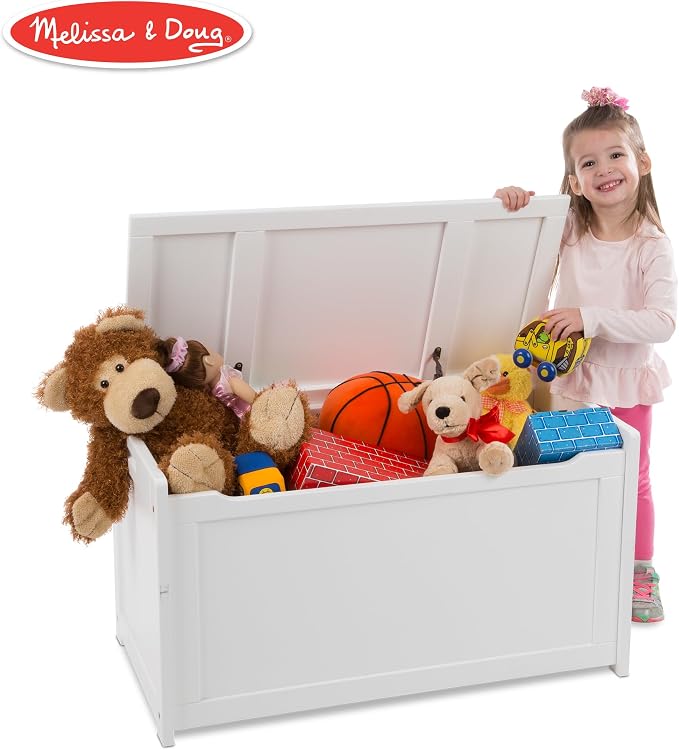 Melissa & Doug Toy Chest, Wooden Toy Storage Box - Image 8