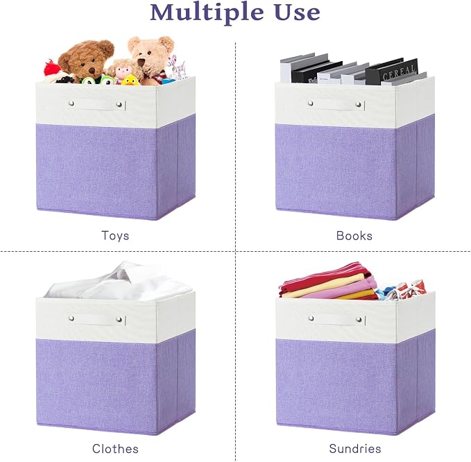 FinishingBo 13x13x13 Storage Cube Bins 6 Pack, Cube Shelf Baskets | Foldable - Image 5