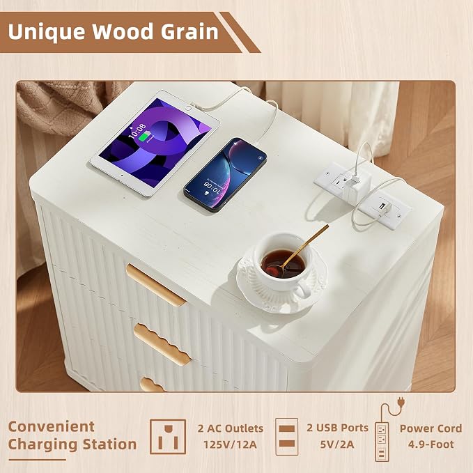 LEYAOYAO 23" Wide Fluted Night Stand - Image 7