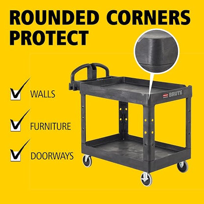 Rubbermaid Commercial Products 2-Shelf Utility/Service Cart, Lipped Shelves - Image 8