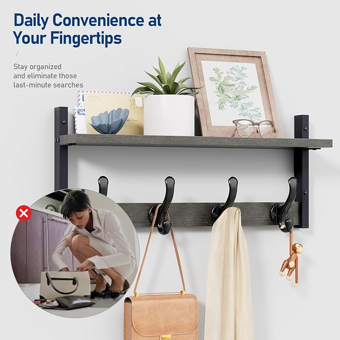 Tatub 20" Rustic Coat Rack Wall Mount - Image 4