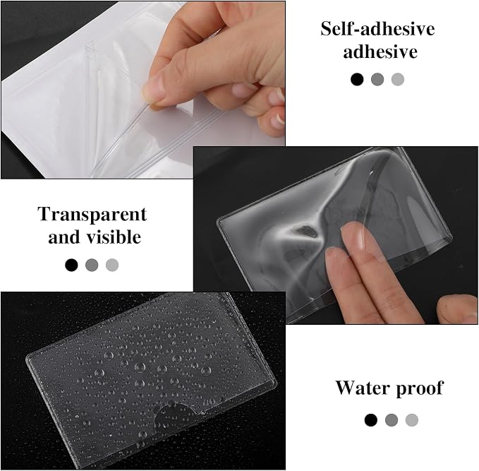 56 Pack Clear Adhesive Index Card Holders 2" x 3.5" Label Pockets | Top-Opening - Image 4