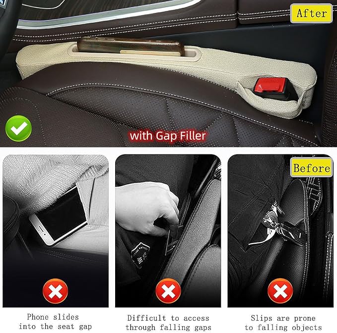 DEEYOTA 2 Pack Car Seat Gap Filler Organizer - Image 6