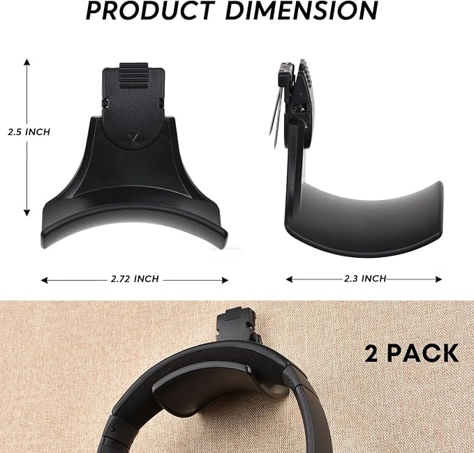 Fabric Wall Headphone Stand for Office, Cubicle Headphone Holder for Work Decor - Image 3