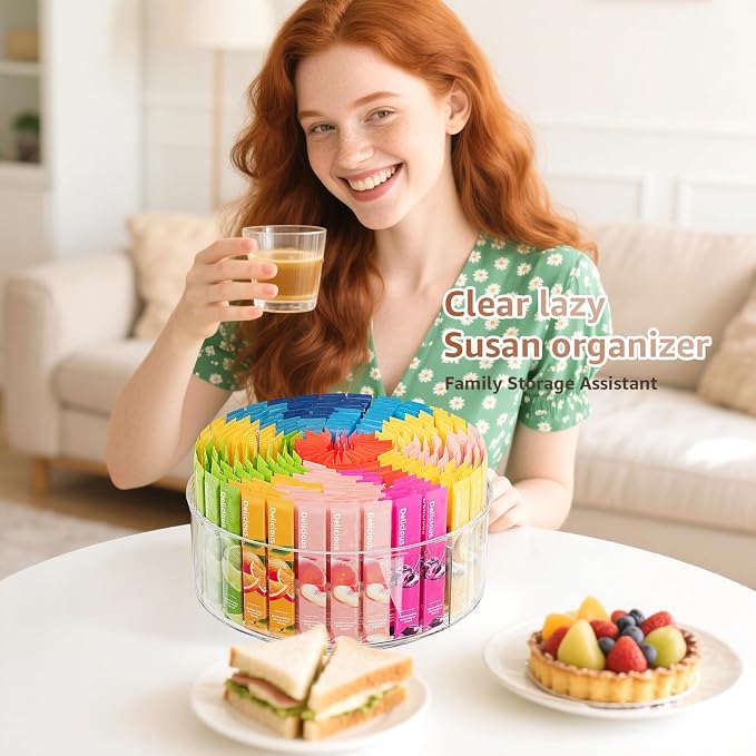 Rotating Drink Mix Organizer, Water Packet, Water Flavor Packet, Divided Drink - Image 5