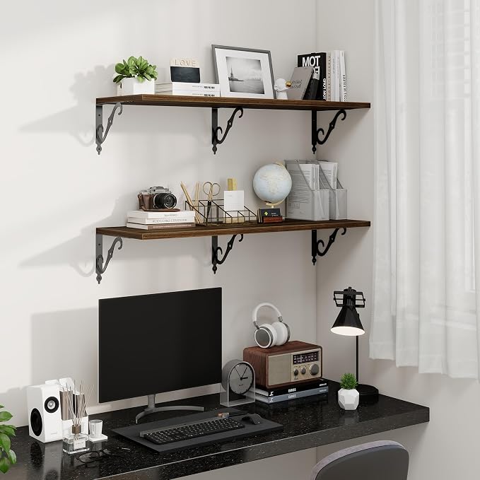 Fun Memories 40 Inch Floating Shelves Wall Mounted, 12 Inch Deep Wall Shelves - Image 2