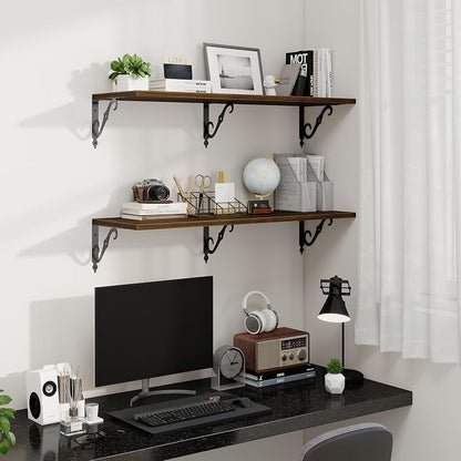 Fun Memories 40 Inch Floating Shelves Wall Mounted, 12 Inch Deep Wall Shelves - Image 2